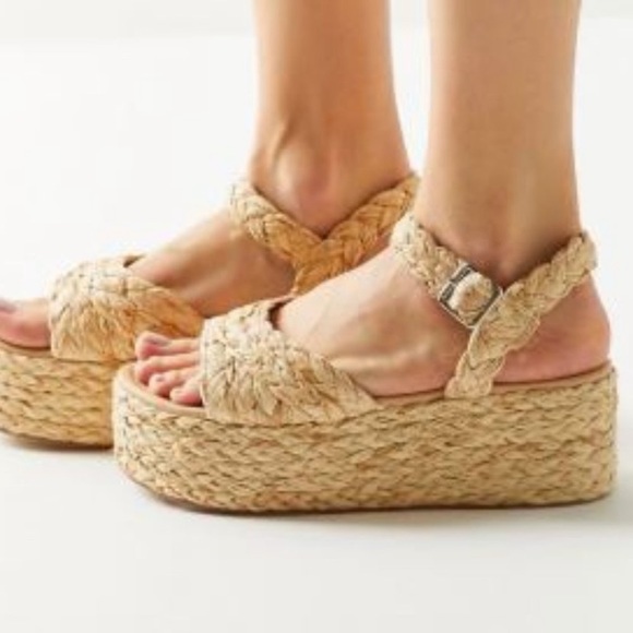 Urban Outfitters Shoes - Urban Outfitters Platform woven Straw strappy Summer Sandal espadrille boho